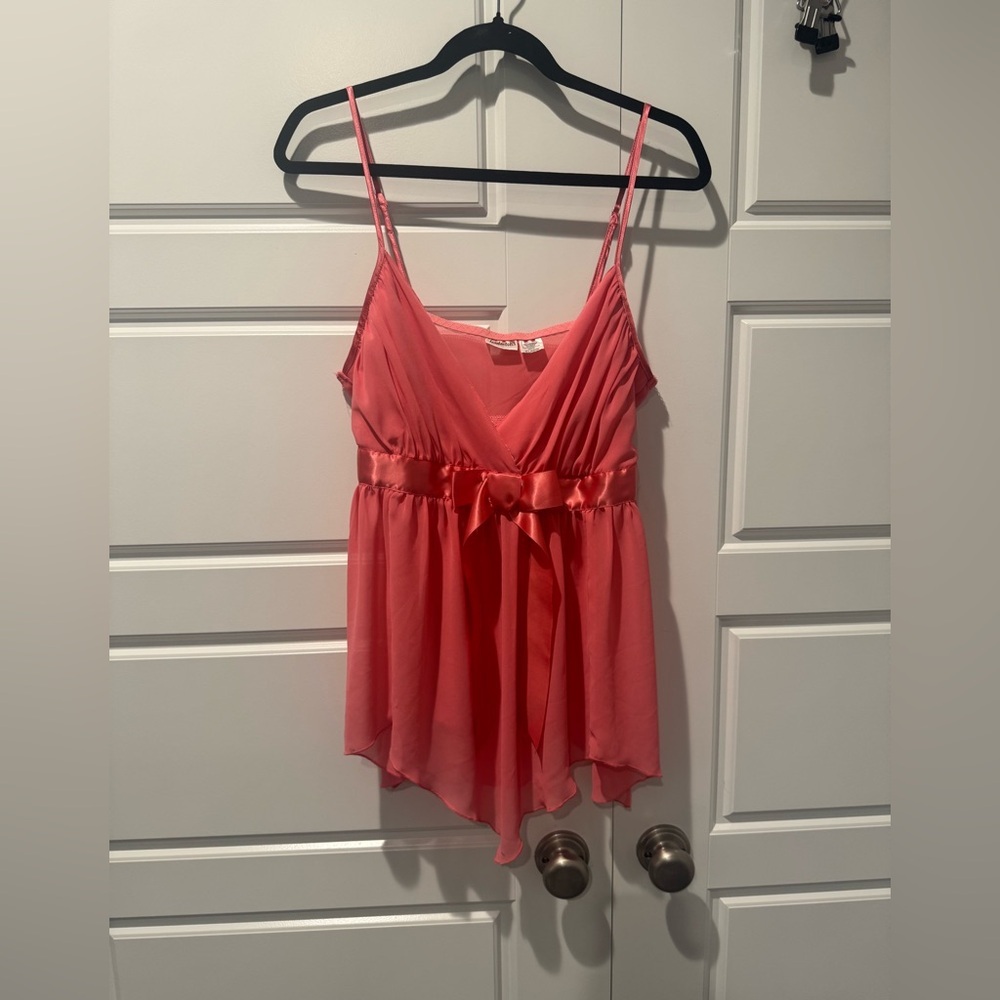 Fredericks of Hollywood Chemise Babydoll Chiffon Lingerie Pink Women Sz XLarge